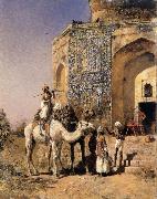 Edwin Lord Weeks Old Blue-Tiled Mosque,Outside Delhi,India USA oil painting artist